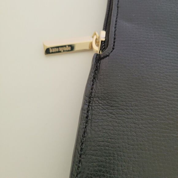 Kate Spade Laptop Sleeve Spencer Case Black Leather Padded Computer Pouch - Picture 11 of 11